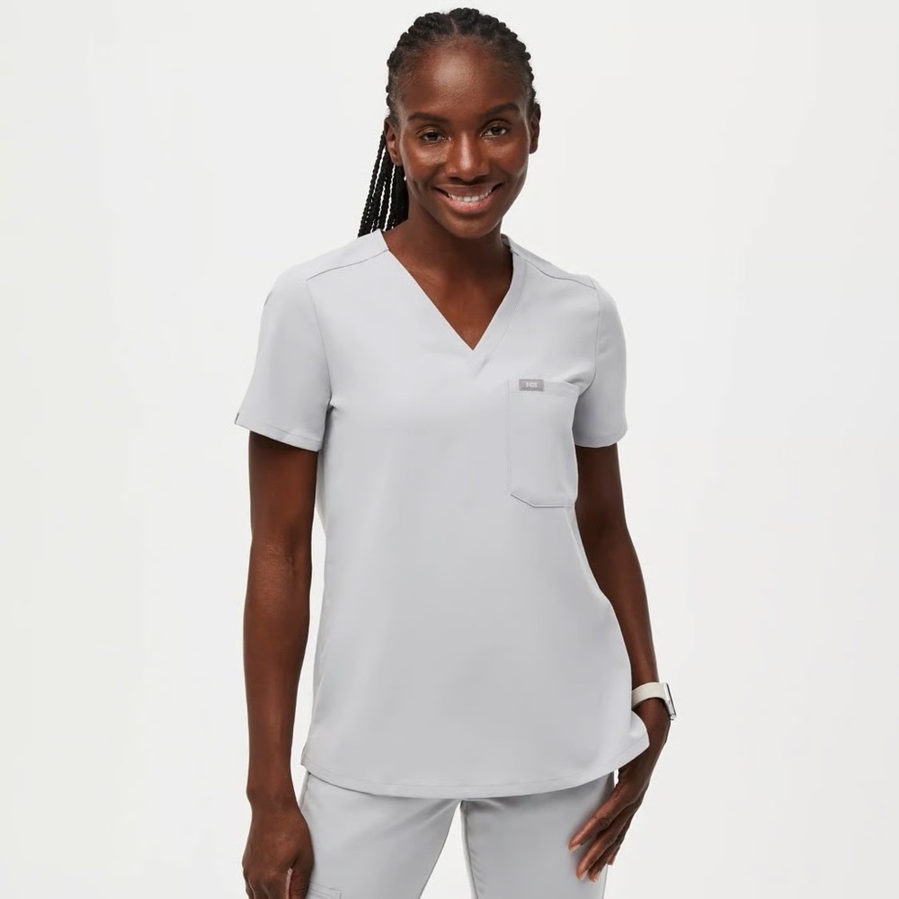 Figs Catarina Scrub Top Cement